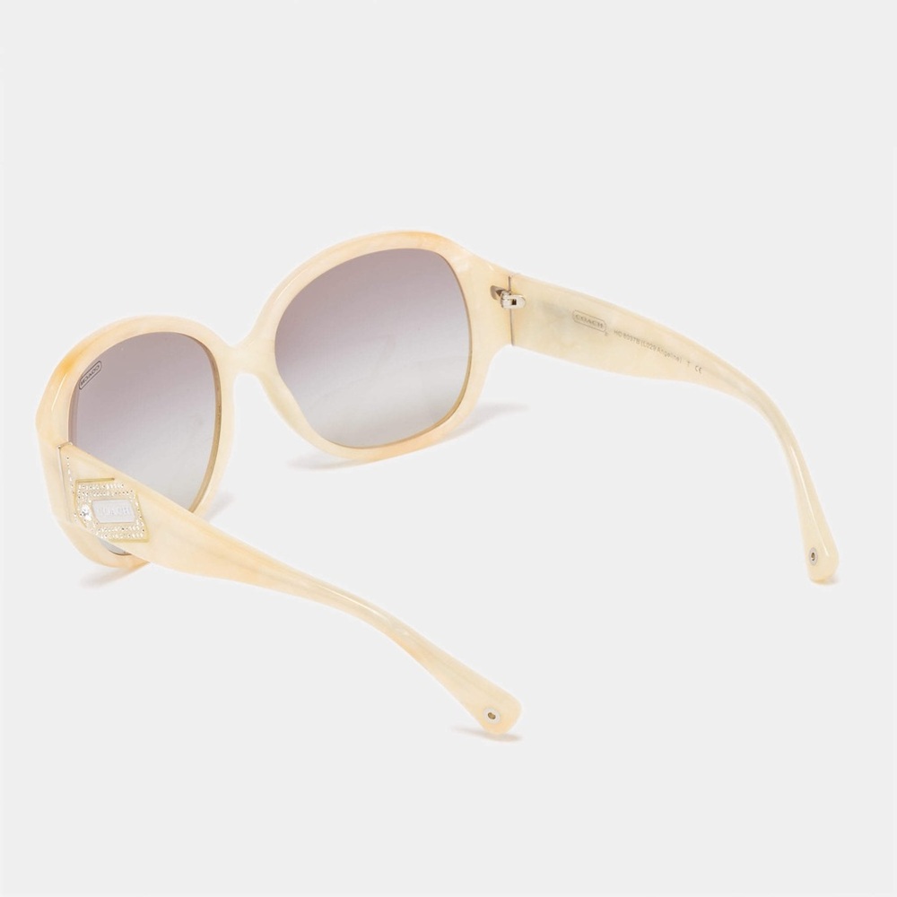 COACH White Marble Oval Gradient Sunglasses HC8037B L029 Angeline One Size - Picture 3 of 3